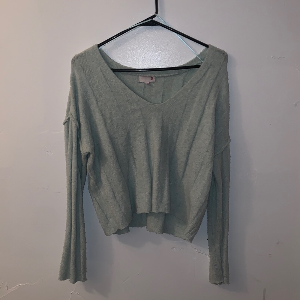 Pastel blue long sleeve crop sweater. medium